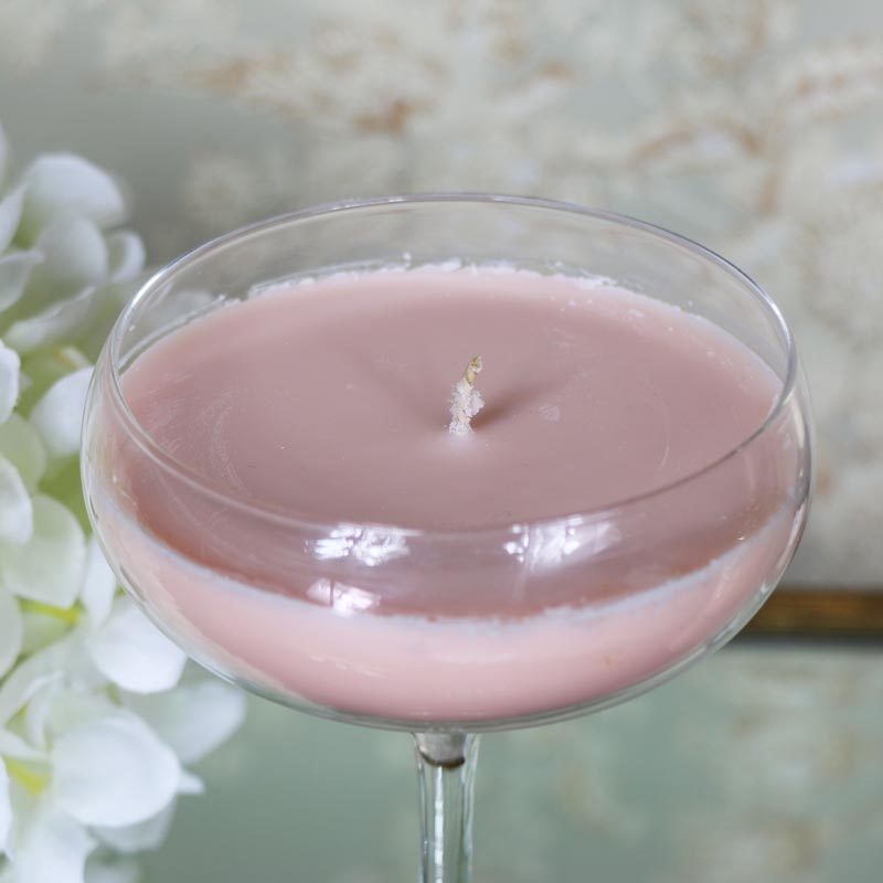 Large Pink Fizz Scented Cocktail Candle