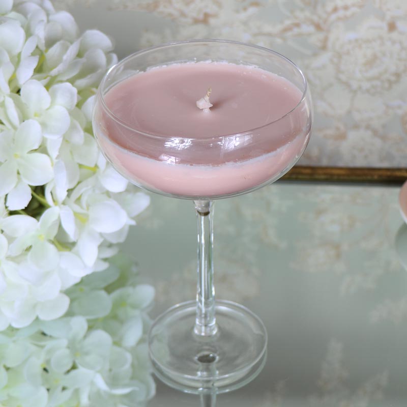 Large Pink Fizz Scented Cocktail Candle
