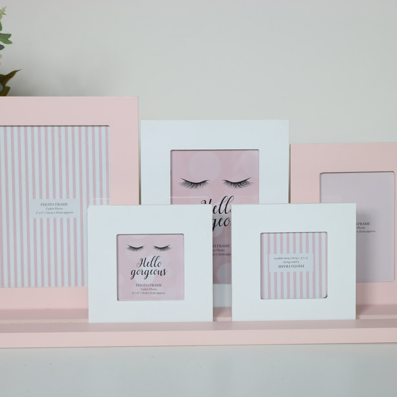 Pink & White Multi Photo Frame 