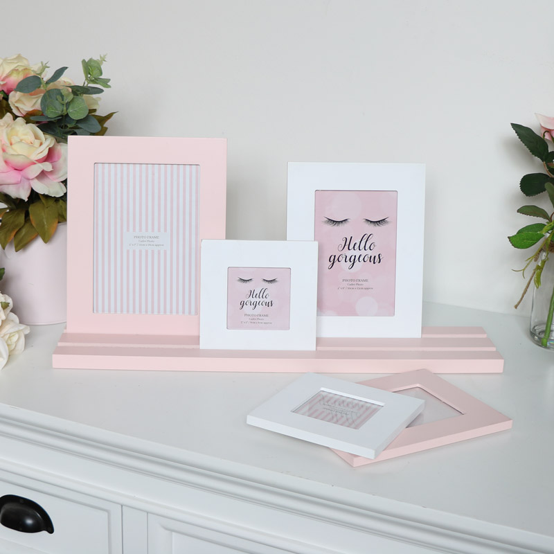 Pink & White Multi Photo Frame 