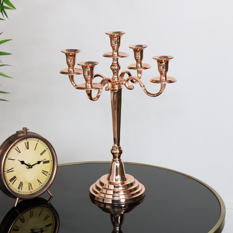 Polished Copper Candelabra