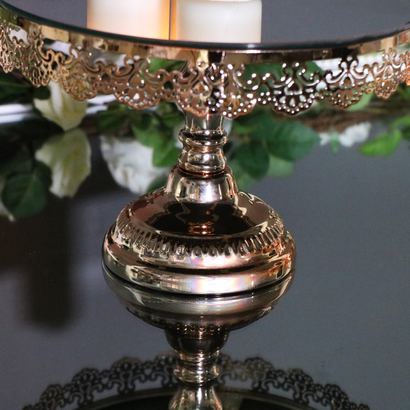 Polished Copper Mirrored Cake Stand