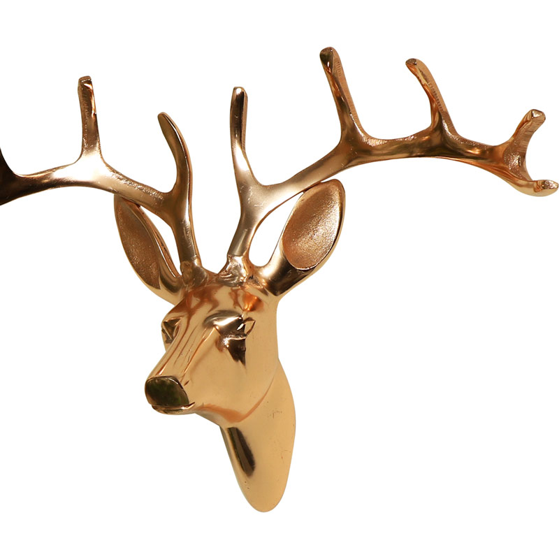 Polished Copper Wall Mounted Stag Head