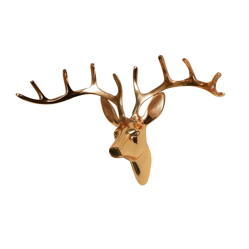 Polished Copper Wall Mounted Stag Head