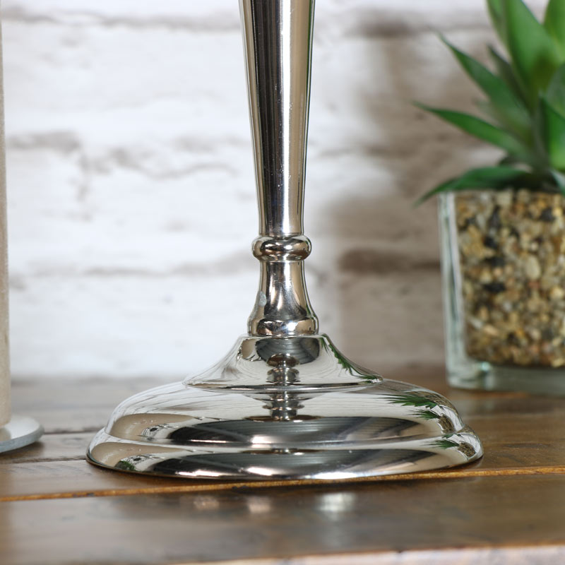 Silver Tall Candle Holder