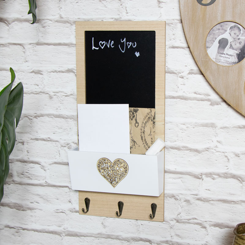 Pretty Chalkboard Organiser with Key Hooks