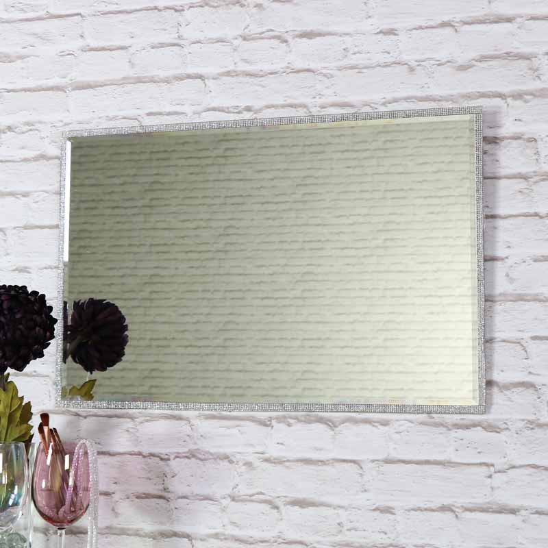 Pretty Jewel Framed Wall Mounted Vanity Mirror 40cm x 60cm