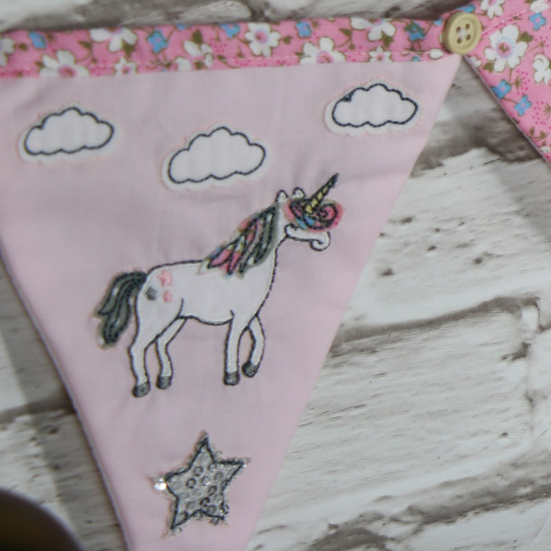 Pretty Pink Fabric Unicorn Bunting