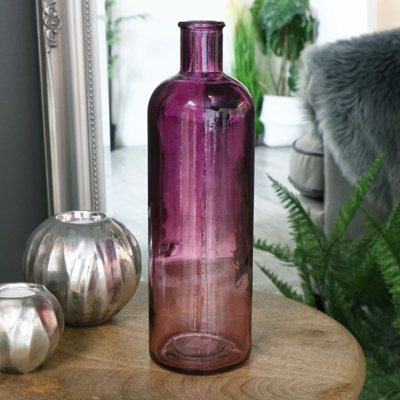 Purple Ombre Glass Apothecary Bottle Vase