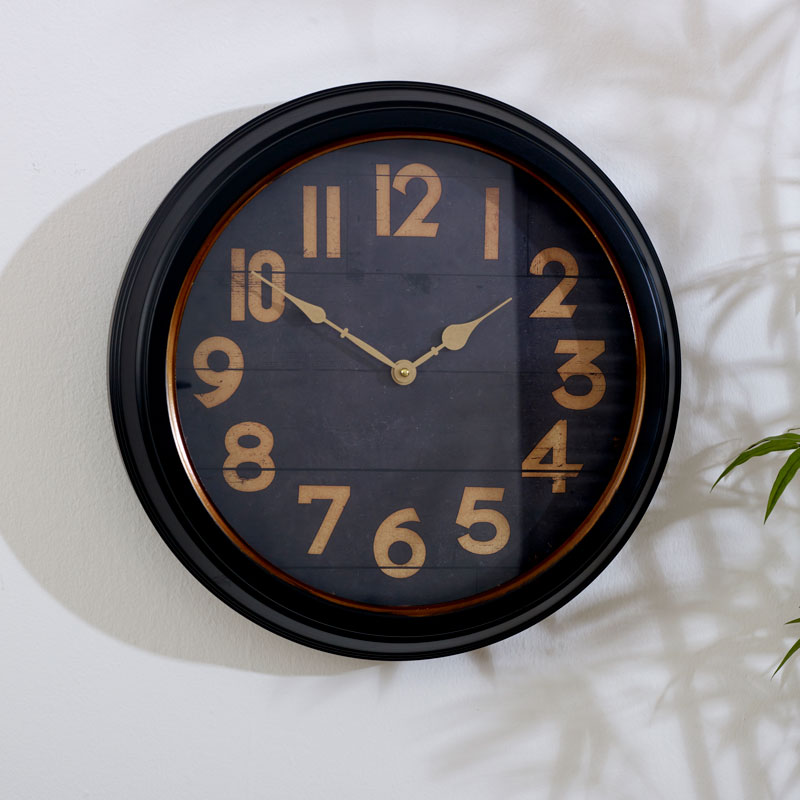 Round Black Wall Clock