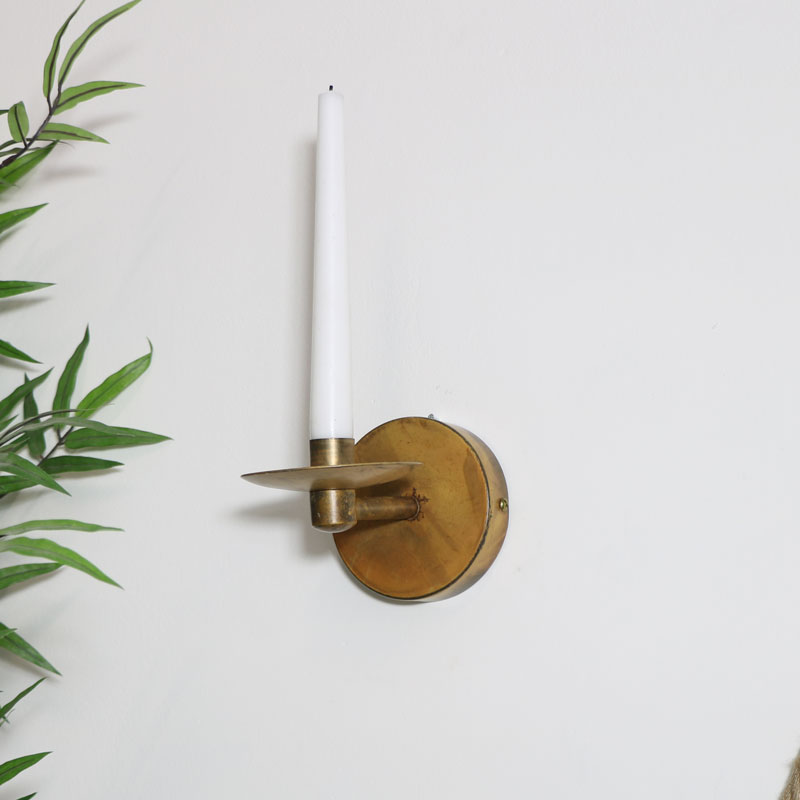 Round Brass Metal Wall Candle Holder - Metal Candle Holder For Wall Round Brass Metal Wall Candle Holder - Metal Candle Holder For Wall