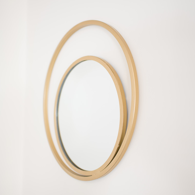 Round Gold Double Frame Mirror 48cm x 48cm