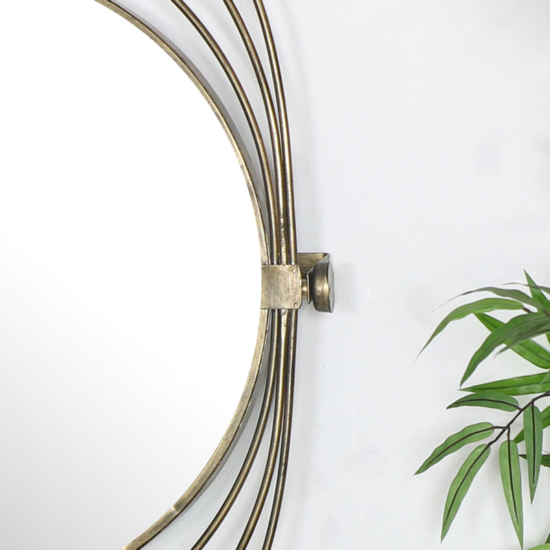 Round Gold Swivel Wall Mirror