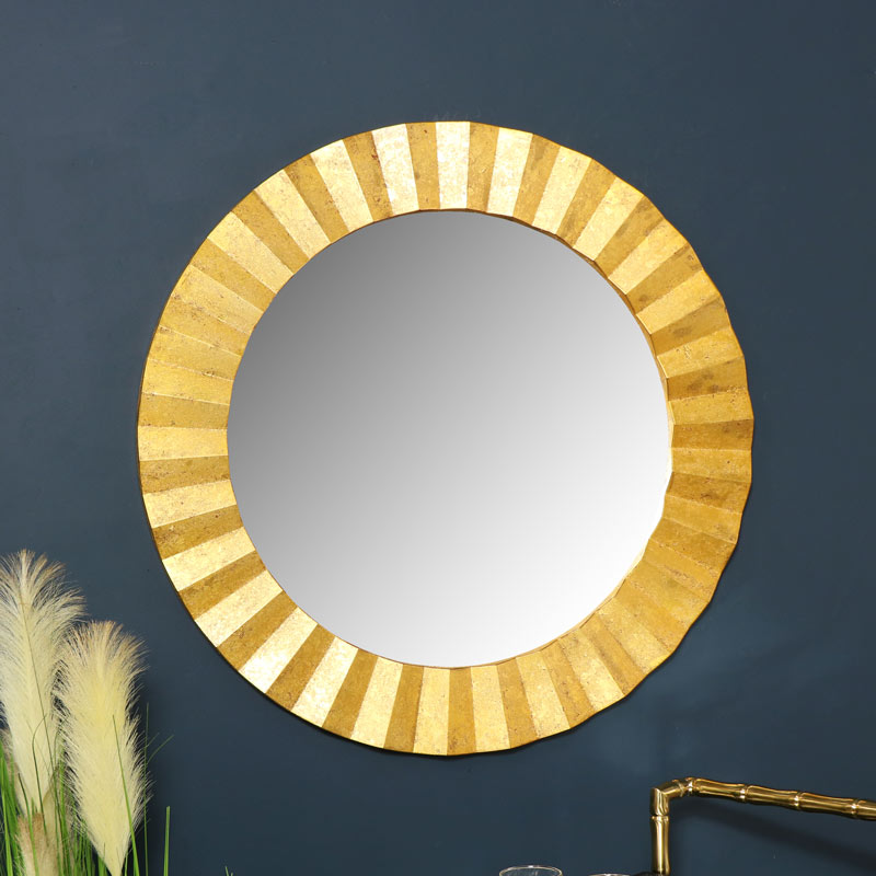 Round Gold Wall Mirror 79cm x 79cm