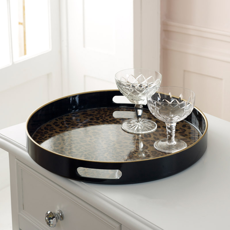 Round Leopard Print Serving Tray Melody Maison