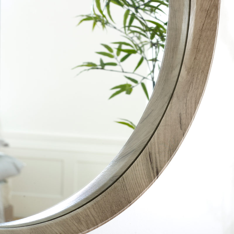 Round Natural Wood Framed Wall Mirror Round Natural Wood Framed Wall Mirror, Round Wood Frame Mirror Uk