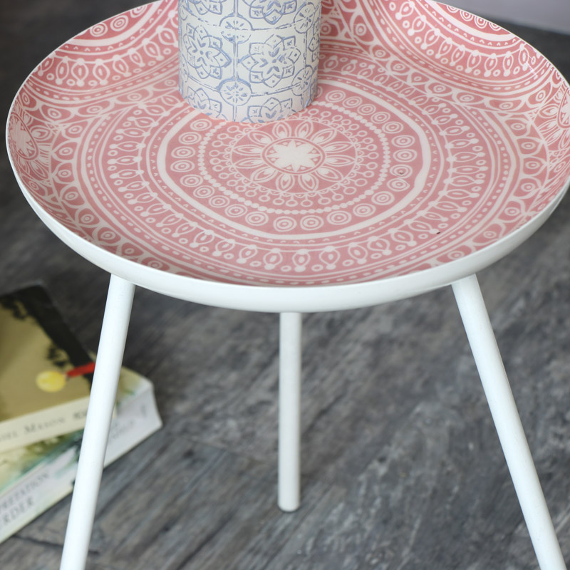 Round Pink Side Table