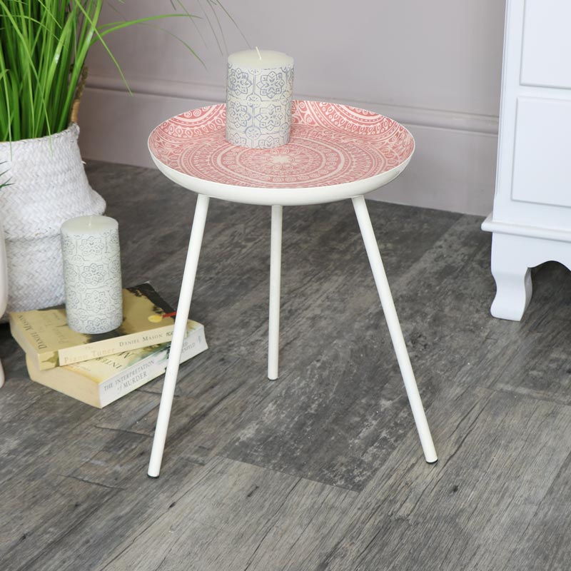 Round Pink Side Table