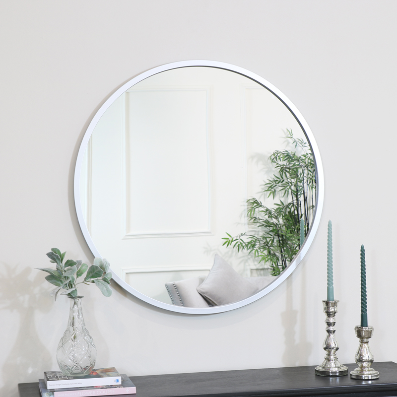 Round Silver Wall Mirror 80cm X - White Round Mirror 80cm Round Silver Wall Mirror 80cm X - White Round Mirror 80cm