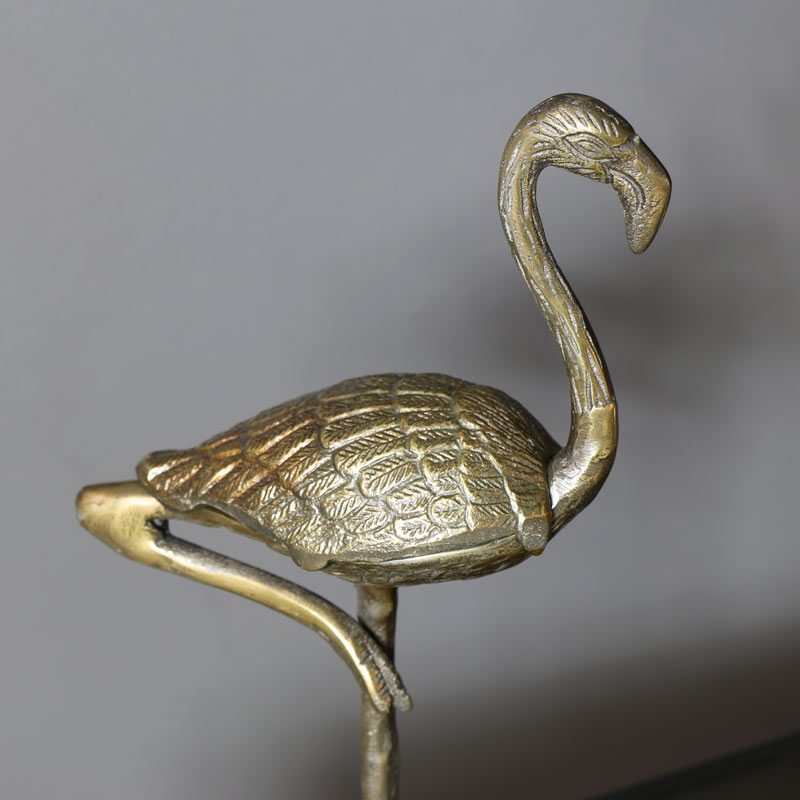 Rustic Bronzed Flamingo Trinket Box