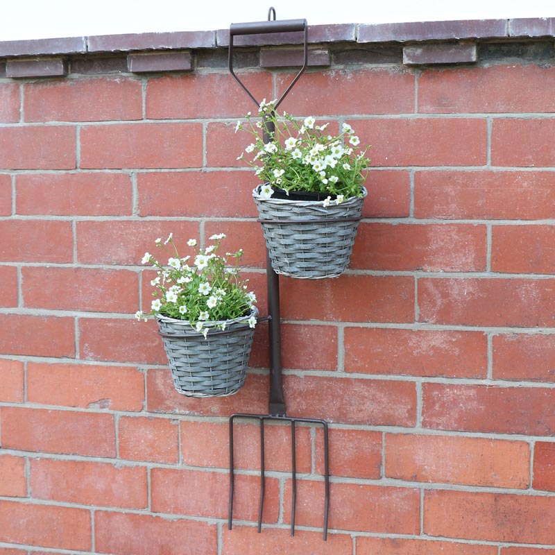 Rustic Garden Fork Planter