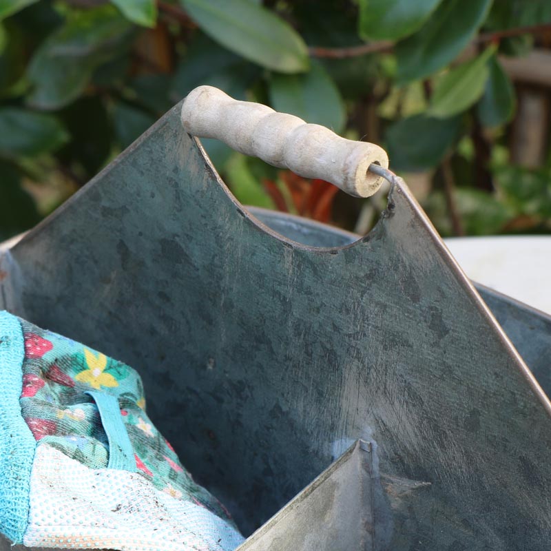 Rustic Grey Metal Garden Carrier