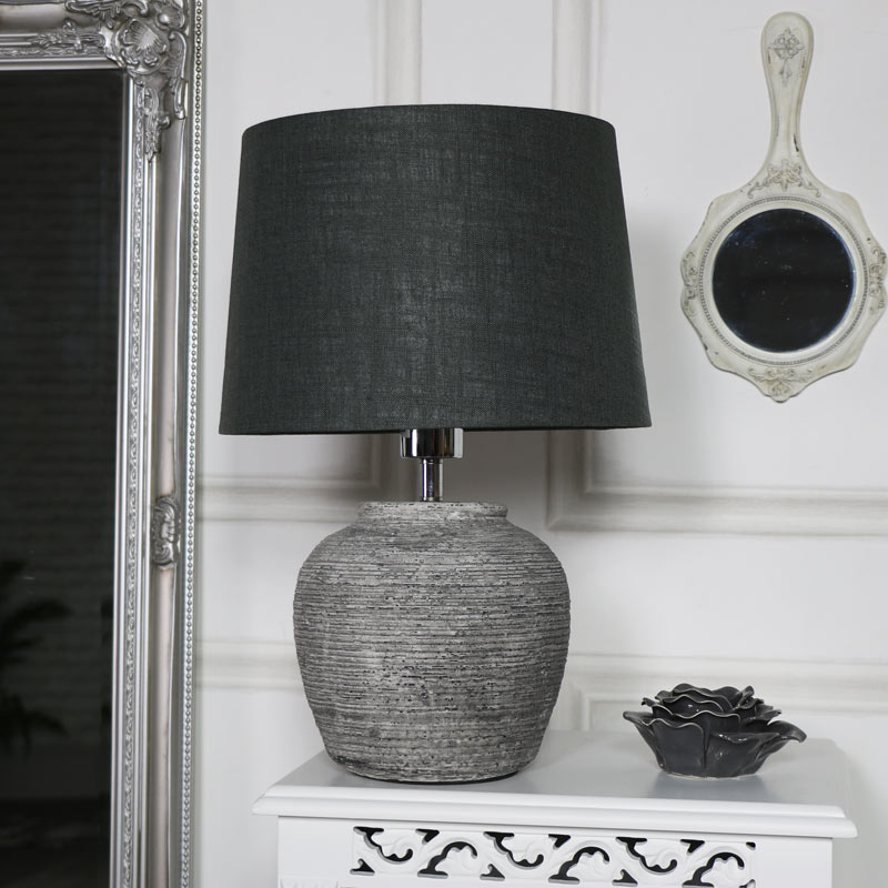 grey bedside lamps