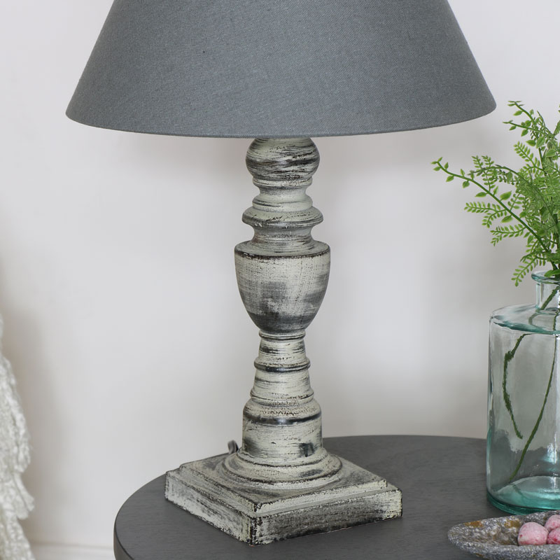 Rustic Grey Table Lamp