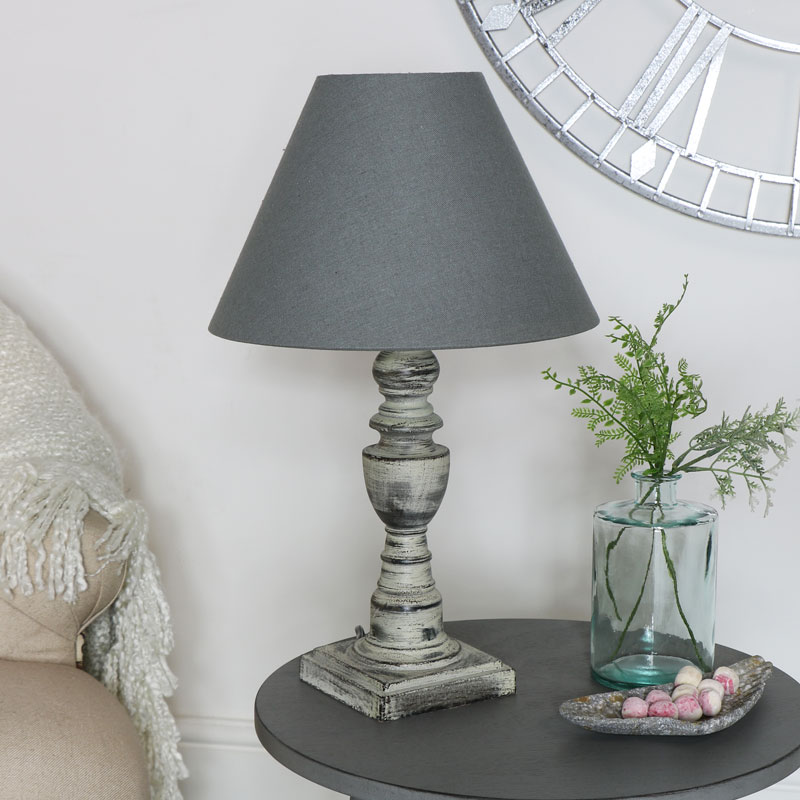 Rustic Grey Table Lamp