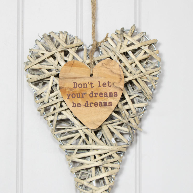 Rustic Hanging Wicker Heart 