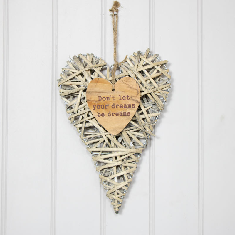 Rustic Hanging Wicker Heart 