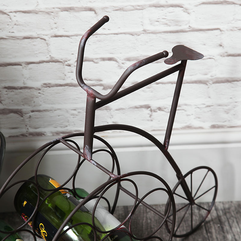 Rustic Metal Penny Farthing Wine Rack