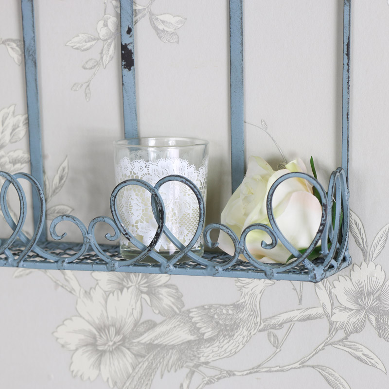 Rustic Ornate Metal Wall Shelf