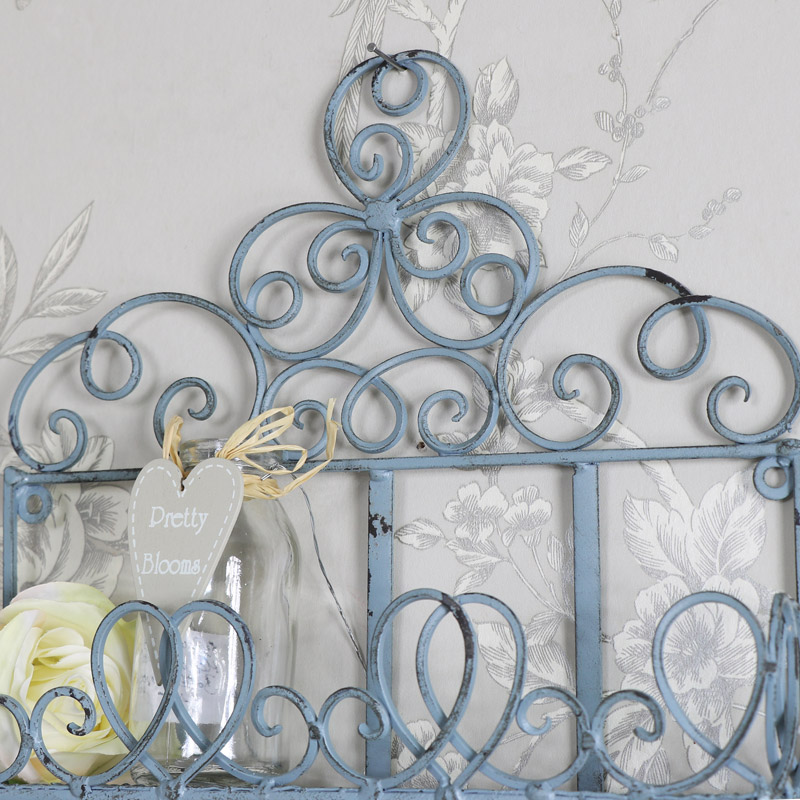 Rustic Ornate Metal Wall Shelf