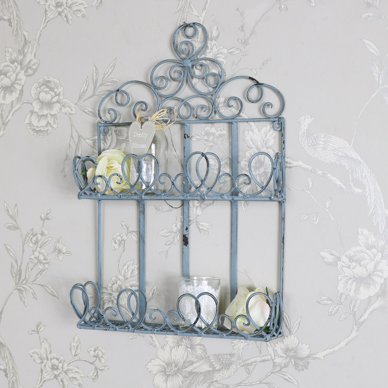 Rustic Ornate Metal Wall Shelf