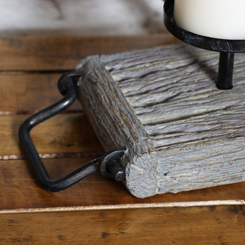 Rustic Pillar Candle Holder Stand