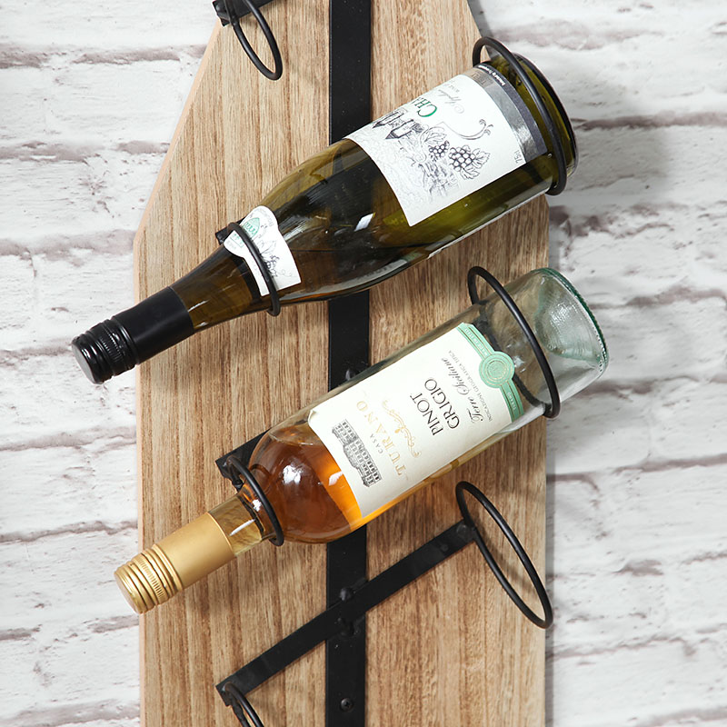 Rustic Wall Mounted Bottle Shaped Wine Rack 