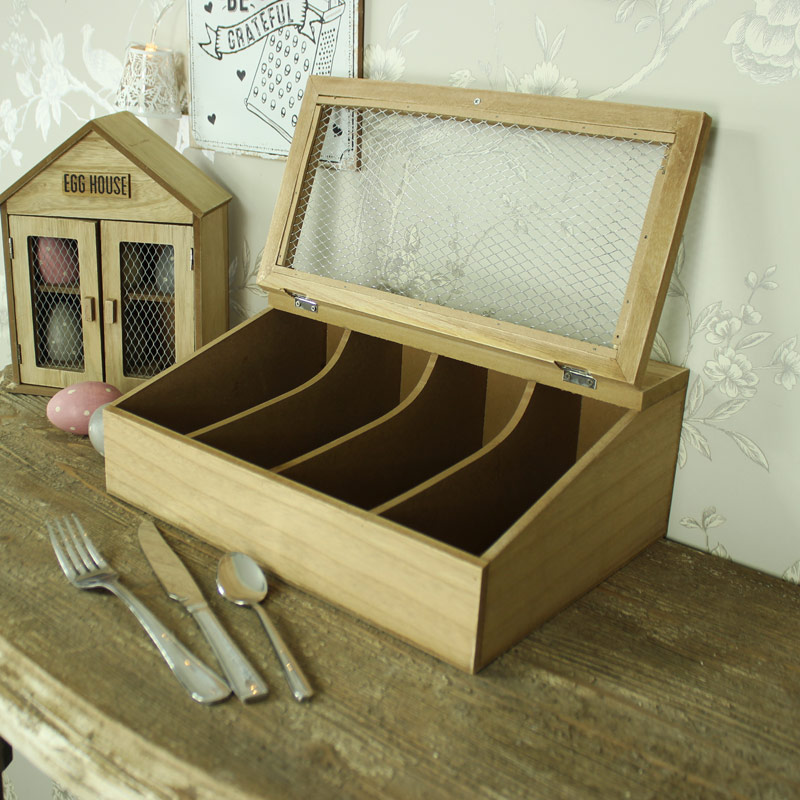 Rustic Wooden Cutlery Holder