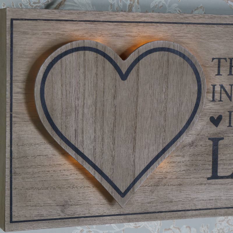 Rustic Wooden Wall Mounted LED Secret Ingredient Plaque