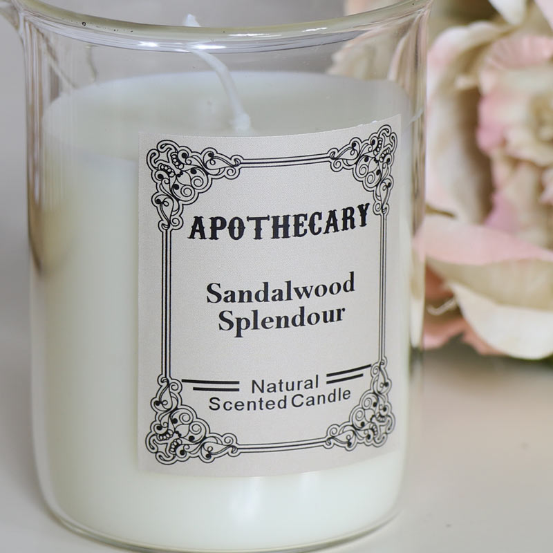 Sandalwood Scented Apothecary Candle in Glass Beaker