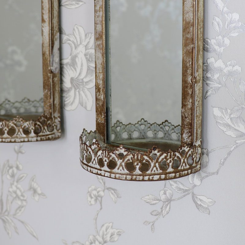 Set Of 2 Vintage Wall Hangingl Mirror Sconces Melody Maison Vintage Wall Hangingl Mirror Sconces