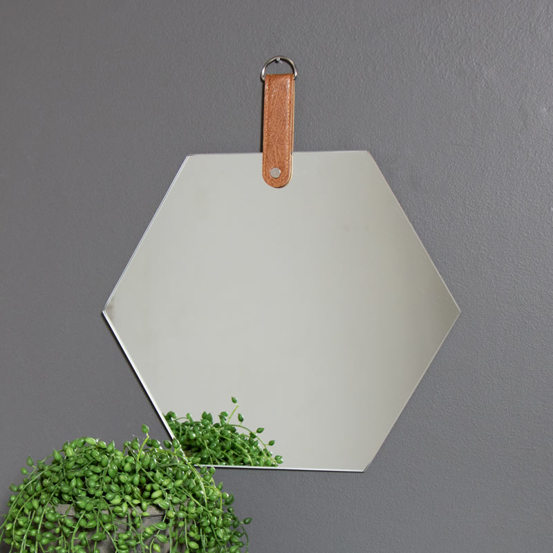 Set of 3 Frameless Hexagon Wall Mirrors