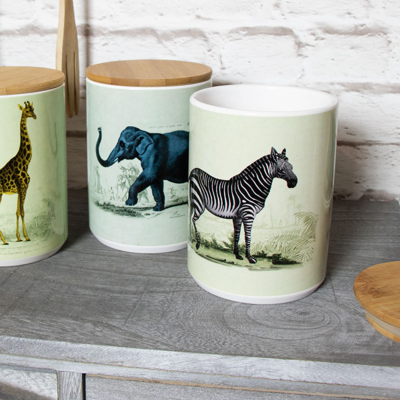 Set of 3 Safari Storage Jars