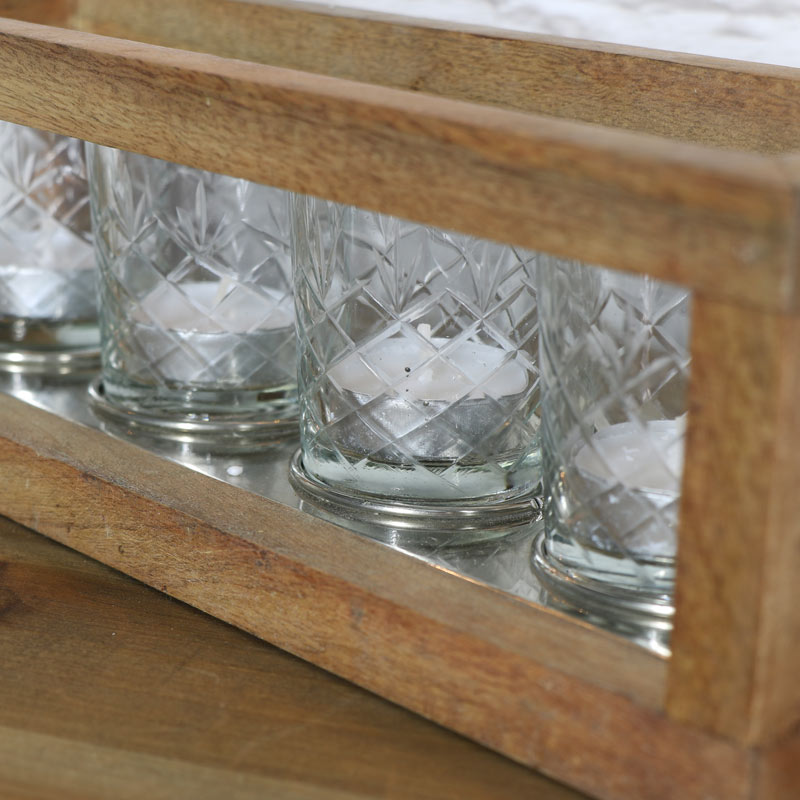 Set of 4 Antique Glass Candle Holders