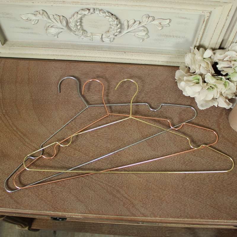 Set of Three Metal Coat Hangers