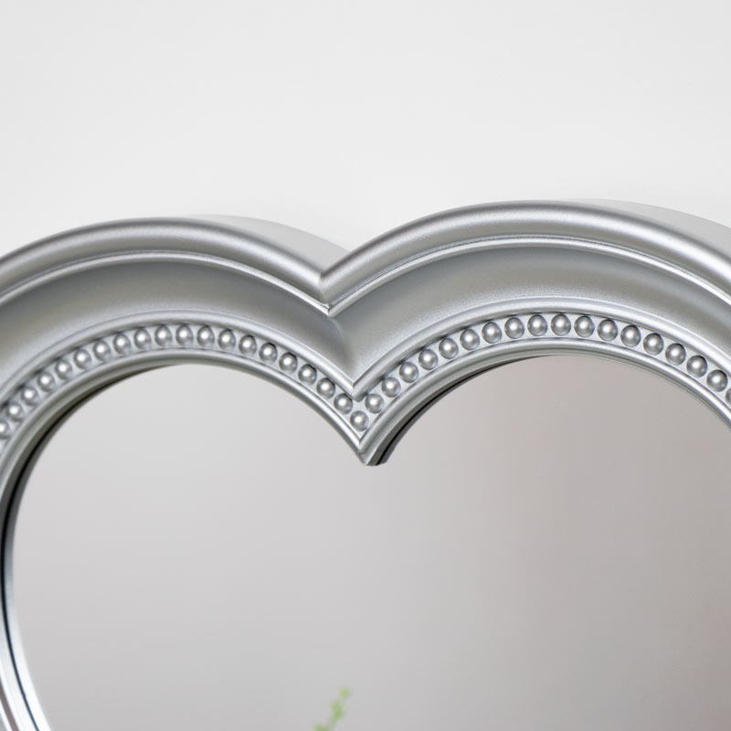 Silver Heart Wall Mounted Mirror