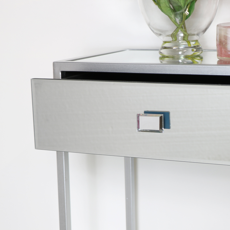 Silver Mirrored Console Hall Table - Thalia Range DAMAGED SECOND 3991