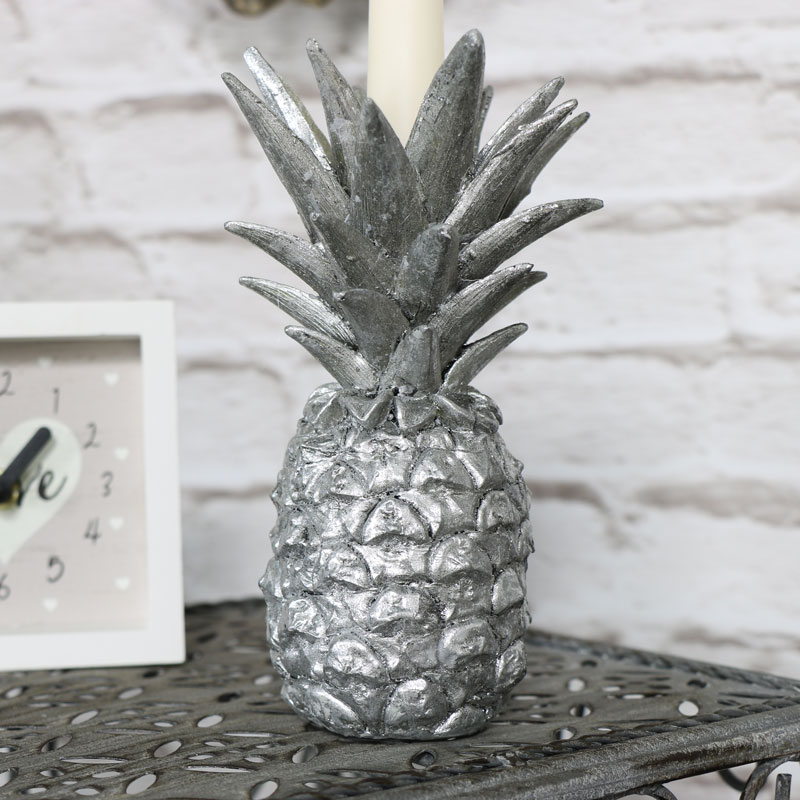 Silver Pineapple Candle Stick Holder