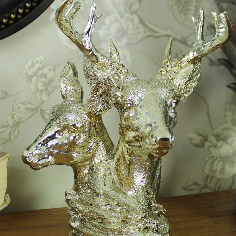 Silver Stag Head Ornament