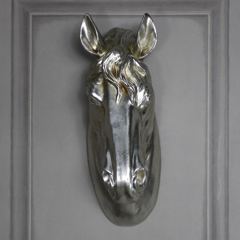 Silver Wall Mounted Horse Head